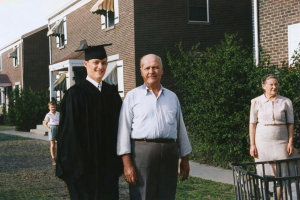 Nathan, Abe and Becky Lieberman. I'm guessing this is 1939 if this was Nathan's High School graduation. 